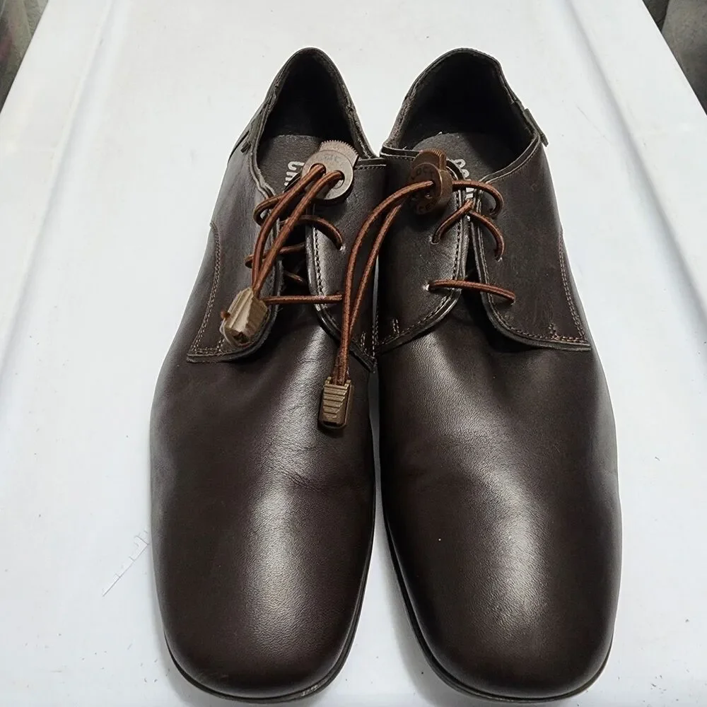 Camper Mauro Derby Shoes Oxford Loafers Brown Leather Toggle Lace EUR 45 US 11